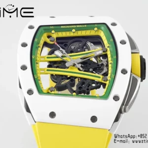 Richard Mille RM061 RM61-01 White Ceramic ZF 1:1 Best Edition on Green Rubber Strap RMUL2 - Super Clone Watch | 1:1 Best Version