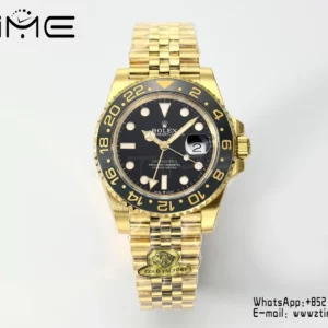 Rolex GMT Master II 126718 YG Gold Factory 1:1 Best Edition Black Dial V3 (Weighted) - Super Clone Watch | 1:1 Best Version