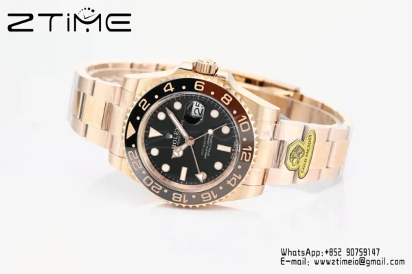 Rolex GMT-Master II 126715 CHNR  Gold Factory 1:1 Best Edition  Black Dial V3 (Weighted) - Super Clone Watch | 1:1 Best Version