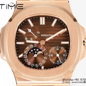 Patek Philippe Nautilus 5712R RG OMEF 1:1 Best Edition Brown Dial on RG Bracelet A240 Super Clone - Super Clone Watch | 1:1 Best Version