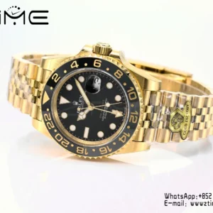 Rolex GMT Master II 126718 YG Gold Factory 1:1 Best Edition Black Dial V3 (Weighted) - Super Clone Watch | 1:1 Best Version