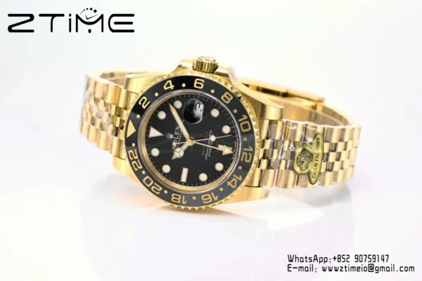 Rolex GMT Master II 126718 YG Gold Factory 1:1 Best Edition Black Dial V3 (Weighted) - Super Clone Watch | 1:1 Best Version