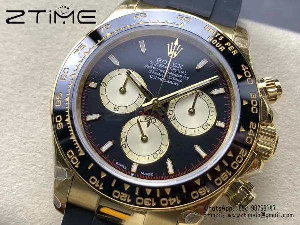 Rolex Daytona 126518 QF 1:1 Best Edition Black/YG Dial SH4131 V11 (Weighted) - Super Clone Watch | 1:1 Best Version
