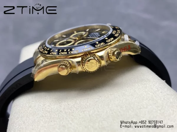 Rolex Daytona 126518 QF 1:1 Best Edition Black Dial on Oysterflex Strap SH4131 V11 (Weighted) - Super Clone Watch | 1:1 Best Version