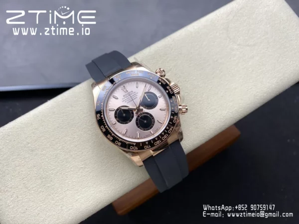 Rolex Daytona 126515 QF 1:1 Best Edition RG/Black Dial on Oysterflex Strap SH4131 V11 (Weighted) - Super Clone Watch | 1:1 Best Version