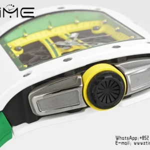 Richard Mille RM061 RM61-01 White Ceramic ZF 1:1 Best Edition on Green Rubber Strap RMUL2 - Super Clone Watch | 1:1 Best Version