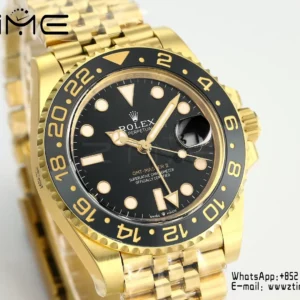 Rolex GMT Master II 126718 YG Gold Factory 1:1 Best Edition Black Dial V3 (Weighted) - Super Clone Watch | 1:1 Best Version