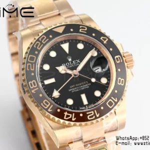 Rolex GMT-Master II 126715 CHNR  Gold Factory 1:1 Best Edition  Black Dial V3 (Weighted) - Super Clone Watch | 1:1 Best Version