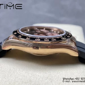 Rolex Daytona 126515 QF 1:1 Best Edition Black/RG Diamonds Dial on Oysterflex Strap SH4131 V11 (Weighted) - Super Clone Watch | 1:1 Best Version