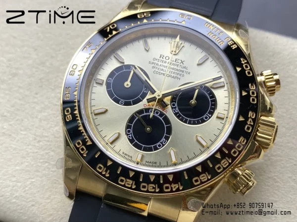 Rolex Daytona 126518 QF 1:1 Best Edition YG/Black Dial SH4131 V11 (Weighted) - Super Clone Watch | 1:1 Best Version
