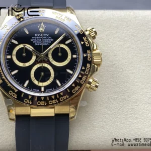 Rolex Daytona 126518 QF 1:1 Best Edition Black Dial on Oysterflex Strap SH4131 V11 (Weighted) - Super Clone Watch | 1:1 Best Version