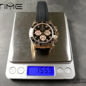 Rolex Daytona 126515 QF 1:1 Best Edition Black/RG Diamonds Dial on Oysterflex Strap SH4131 V11 (Weighted) - Super Clone Watch | 1:1 Best Version
