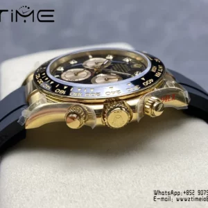 Rolex Daytona 126518 QF 1:1 Best Edition Black/YG Diamonds Dial SH4131 V11 (Weighted) - Super Clone Watch | 1:1 Best Version