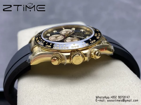 Rolex Daytona 126518 QF 1:1 Best Edition Black/YG Diamonds Dial SH4131 V11 (Weighted) - Super Clone Watch | 1:1 Best Version