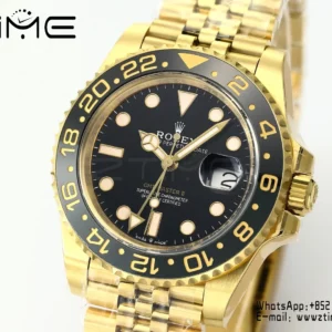 Rolex GMT Master II 126718 YG Gold Factory 1:1 Best Edition Black Dial V3 (Weighted) - Super Clone Watch | 1:1 Best Version