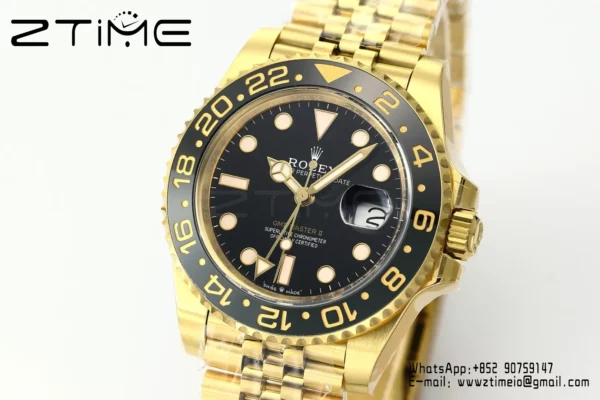 Rolex GMT Master II 126718 YG Gold Factory 1:1 Best Edition Black Dial V3 (Weighted) - Super Clone Watch | 1:1 Best Version