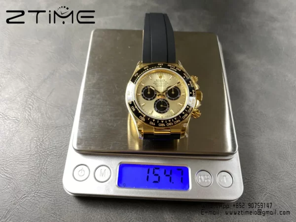 Rolex Daytona 126518 QF 1:1 Best Edition YG/Black Dial SH4131 V11 (Weighted) - Super Clone Watch | 1:1 Best Version