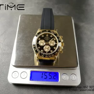 Rolex Daytona 126518 QF 1:1 Best Edition Black/YG Diamonds Dial SH4131 V11 (Weighted) - Super Clone Watch | 1:1 Best Version