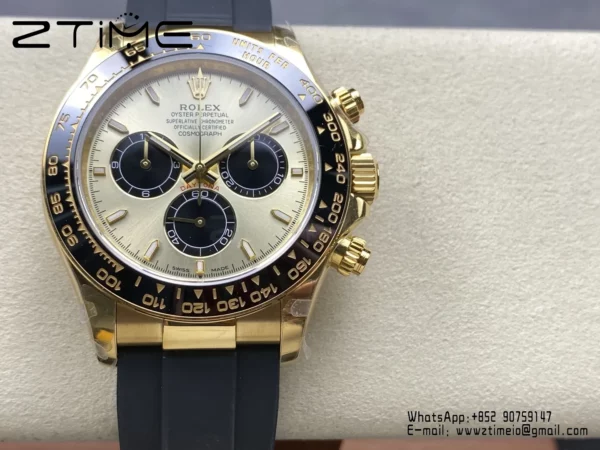Rolex Daytona 126518 QF 1:1 Best Edition YG/Black Dial SH4131 V11 (Weighted) - Super Clone Watch | 1:1 Best Version