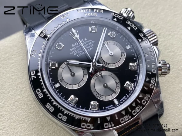 Rolex Daytona 126519 QF 1:1 Best Edition Black/Silver Diamonds Dial  SH4131 V11 (Weighted) - Super Clone Watch | 1:1 Best Version