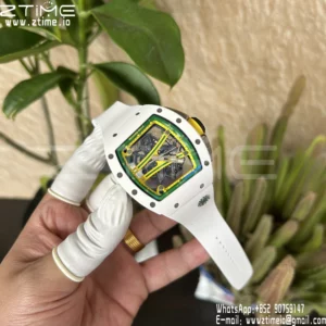 Richard Mille RM061 RM61-01 White Ceramic ZF 1:1 Best Edition on White Rubber Strap RMUL2 - Super Clone Watch | 1:1 Best Version