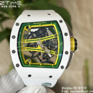 Richard Mille RM061 RM61-01 White Ceramic ZF 1:1 Best Edition on White Rubber Strap RMUL2 - Super Clone Watch | 1:1 Best Version
