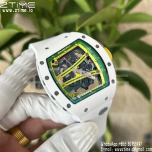 Richard Mille RM061 RM61-01 White Ceramic ZF 1:1 Best Edition on White Rubber Strap RMUL2 - Super Clone Watch | 1:1 Best Version