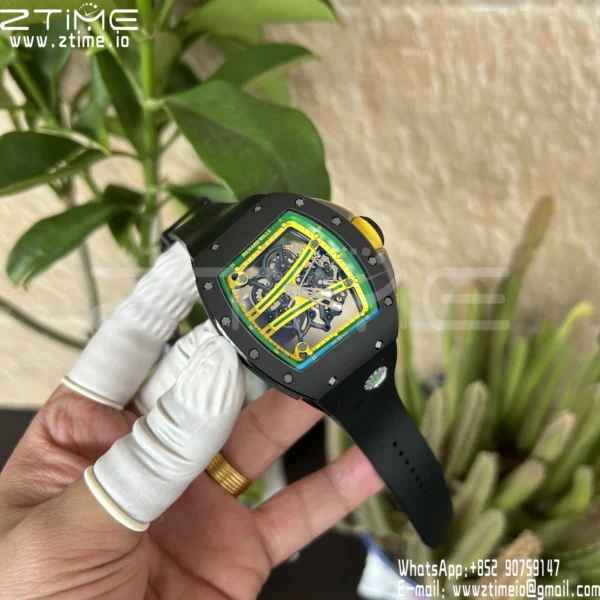 Richard Mille RM061 RM61-01 Black Ceramic ZF 1:1 Best Edition on Black Rubber Strap - Super Clone Watch | 1:1 Best Version