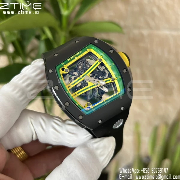 Richard Mille RM061 RM61-01 Black Ceramic ZF 1:1 Best Edition on Black Rubber Strap - Super Clone Watch | 1:1 Best Version