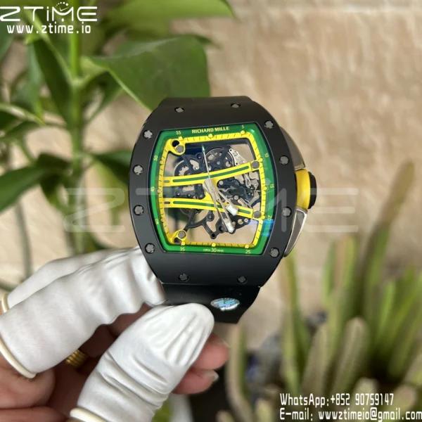 Richard Mille RM061 RM61-01 Black Ceramic ZF 1:1 Best Edition on Black Rubber Strap - Super Clone Watch | 1:1 Best Version