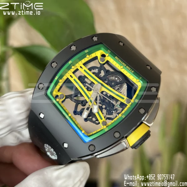 Richard Mille RM061 RM61-01 Black Ceramic ZF 1:1 Best Edition on Black Rubber Strap - Super Clone Watch | 1:1 Best Version