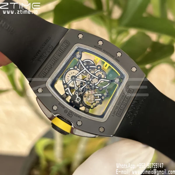 Richard Mille RM061 RM61-01 Black Ceramic ZF 1:1 Best Edition on Black Rubber Strap - Super Clone Watch | 1:1 Best Version