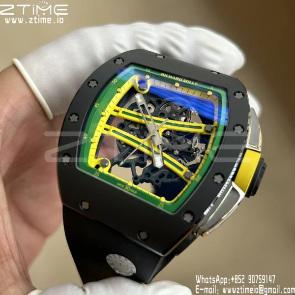 Richard Mille RM061 RM61-01 Black Ceramic ZF 1:1 Best Edition on Black Rubber Strap - Super Clone Watch | 1:1 Best Version