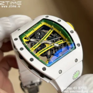 Richard Mille RM061 RM61-01 White Ceramic ZF 1:1 Best Edition on White Rubber Strap RMUL2 - Super Clone Watch | 1:1 Best Version