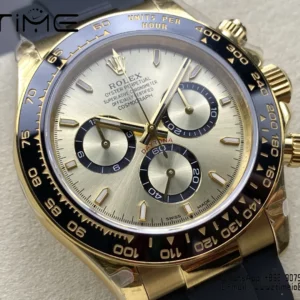 Rolex Daytona 126518 QF 1:1 Best Edition YG/Black Dial on Rubbsr Strap SH4131 V11 (Weighted) - Super Clone Watch | 1:1 Best Version