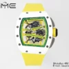 Richard Mille RM061 RM61-01 White Ceramic ZF 1:1 Best Edition on Green Rubber Strap RMUL2 - Super Clone Watch | 1:1 Best Version