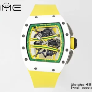 Richard Mille RM061 RM61-01 White Ceramic ZF 1:1 Best Edition on Green Rubber Strap RMUL2 - Super Clone Watch | 1:1 Best Version