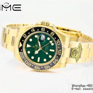 Rolex GMT Master II 116718 YG Gold Factory 1:1 Best Edition Green Dial V3 (Weighted) - Super Clone Watch | 1:1 Best Version