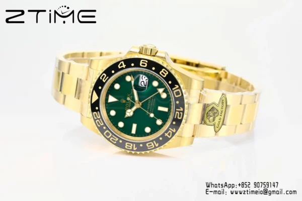 Rolex GMT Master II 116718 YG Gold Factory 1:1 Best Edition Green Dial V3 (Weighted) - Super Clone Watch | 1:1 Best Version