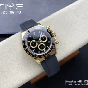 Rolex Daytona 126518 QF 1:1 Best Edition Black Dial on Oysterflex Strap SH4131 V11 (Weighted) - Super Clone Watch | 1:1 Best Version