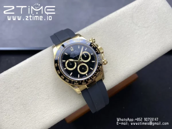Rolex Daytona 126518 QF 1:1 Best Edition Black Dial on Oysterflex Strap SH4131 V11 (Weighted) - Super Clone Watch | 1:1 Best Version