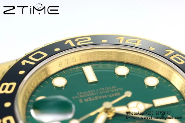 Rolex GMT Master II 116718 YG Gold Factory 1:1 Best Edition Green Dial V3 (Weighted) - Super Clone Watch | 1:1 Best Version