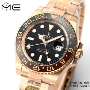 Rolex GMT-Master II 126715 CHNR  Gold Factory 1:1 Best Edition  Black Dial V3 (Weighted) - Super Clone Watch | 1:1 Best Version