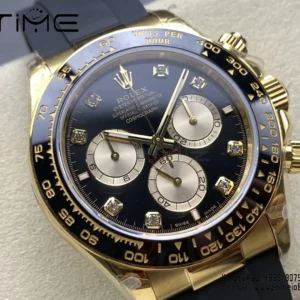 Rolex Daytona 126518 QF 1:1 Best Edition Black/YG Diamonds Dial SH4131 V11 (Weighted) - Super Clone Watch | 1:1 Best Version