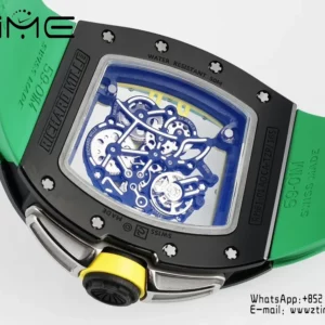 Richard Mille RM061 RM61-01 Black Ceramic ZF 1:1 Best Edition on Green Rubber Strap - Super Clone Watch | 1:1 Best Version