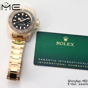 Rolex GMT-Master II 126715 CHNR  Gold Factory 1:1 Best Edition  Black Dial V3 (Weighted) - Super Clone Watch | 1:1 Best Version