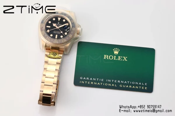 Rolex GMT-Master II 126715 CHNR  Gold Factory 1:1 Best Edition  Black Dial V3 (Weighted) - Super Clone Watch | 1:1 Best Version