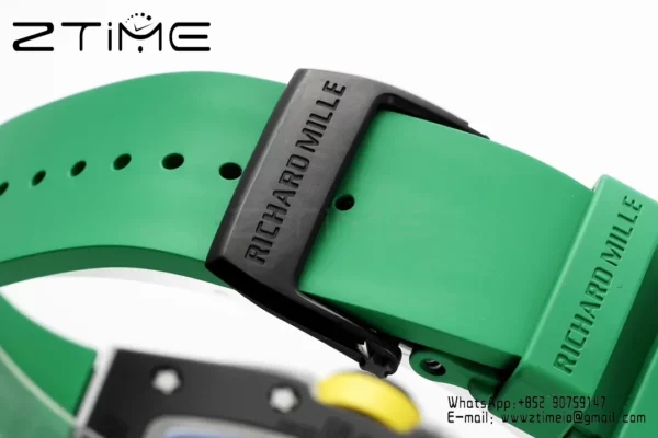 Richard Mille RM061 RM61-01 Black Ceramic ZF 1:1 Best Edition on Green Rubber Strap - Super Clone Watch | 1:1 Best Version