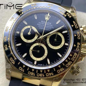 Rolex Daytona 126518 QF 1:1 Best Edition Black Dial on Oysterflex Strap SH4131 V11 (Weighted) - Super Clone Watch | 1:1 Best Version
