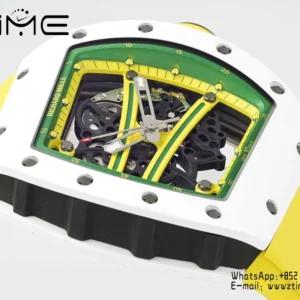 Richard Mille RM061 RM61-01 White Ceramic ZF 1:1 Best Edition on Green Rubber Strap RMUL2 - Super Clone Watch | 1:1 Best Version